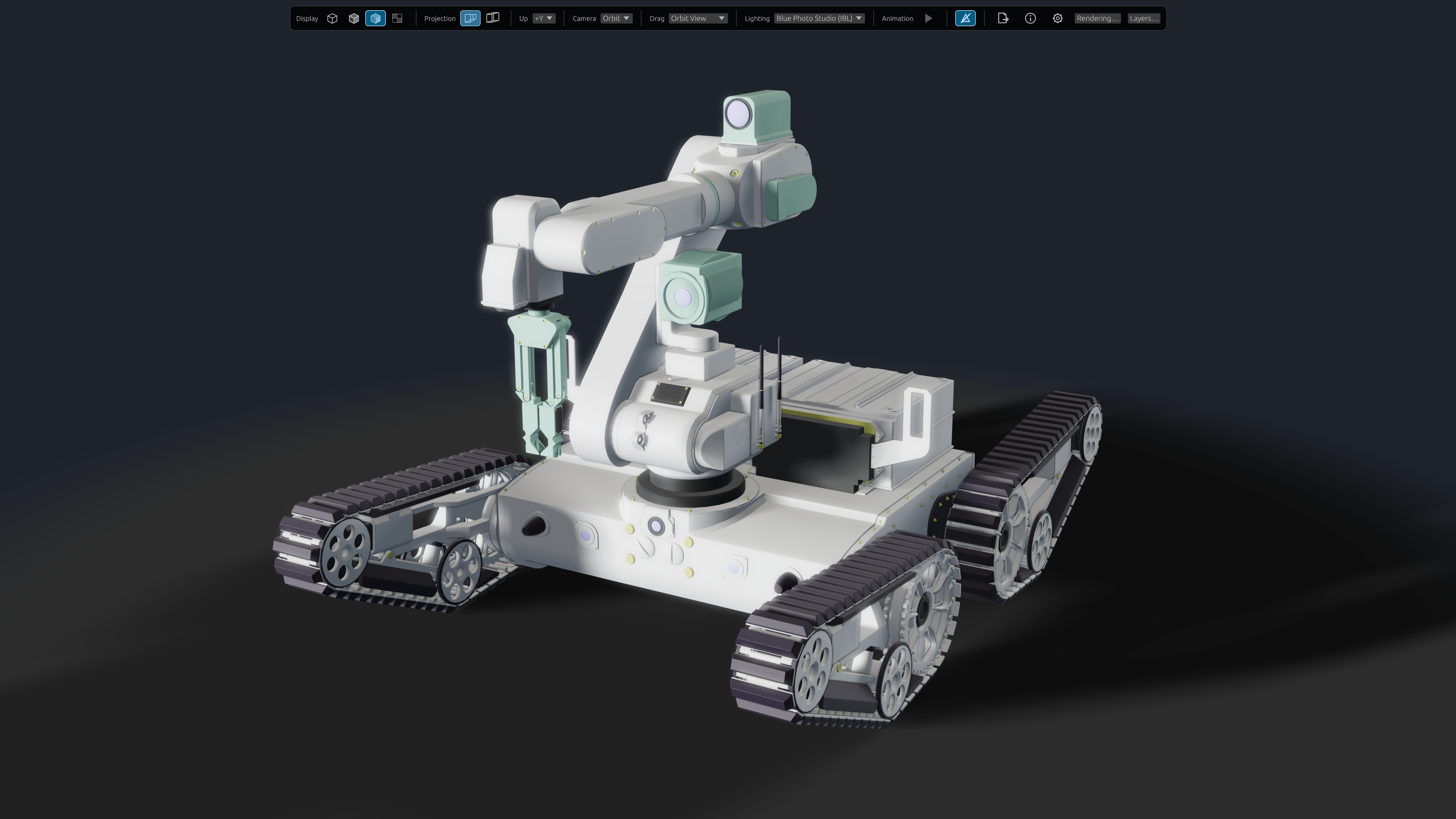 SnugView displaying a tracked robot model